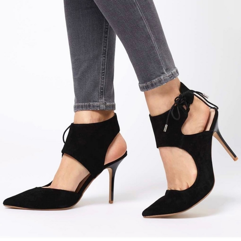 TOPSHOP black side tie heel 39
